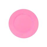 Poppy Kristal Plastik Mika Tabak Renkli 23cm 12 Adet Pembe