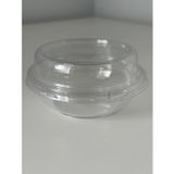 Poppy Kristal Yuvarlak Tatlı Sütlaç Kasesi - Mika Plastik Kap - Şeffaf - Kapaklı - 180 ML/CC - 30 Adet