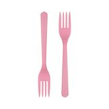 Poppy Lüks Parti Pembe 20 Adet Plastik Çatal