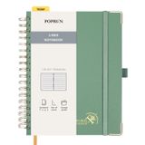 POPRUN MGN not defteri B5 çizgili, yatay çizgili günlük, spiral not defterleri 120 GSM kağıt, 220 numaralı sayfa, yapışkan kayıt kartları ve 8 koparma yapraklı sert kapak