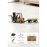PopŞeker 1:64 Metal Uzaktan Kumandalı Forklift ve Römork | Şarjlı Iş Makinesi Oyuncak Seti