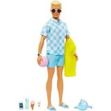 PopŞeker Barbie Plaj Günü Ken Bebeği HPL74 - Yaz Temalı Aksesuarlı Oyuncak Bebek