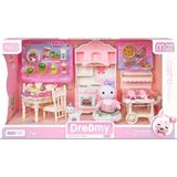 PopŞeker Bay Dreamy Mini Tavşan Büyük Mutfak Oyun Seti - Aksesuarlı Tavşan Evi - Kareler Çok Renkli