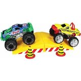 PopŞeker Canavar Kamyon Monster Truck Oyuncak Seti 6 Parça – Hayvan Kafalı Araba, Fırlatıcı ve Aksiyon Rampası