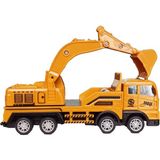 PopŞeker Iş Makinesi Metal Oyuncak Kepçe, Hareketli Kepçe, Sürtmeli Özellikli 17CM. - Sarı