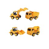 PopŞeker Oyuncak 4'lü Iş Makinaları Seti Dozer, Kepçe, Mikser Ve Kamyon, Sürtmeli Set