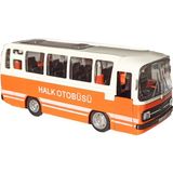 PopŞeker PopŞeker Oyuncak Metal Halk Otobüsü Pilli Sesli Işıklı Çek Bırak Özellikli Turuncu Halk Otobüsü