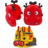PopŞeker PopŞeker Oyuncak Tamir Seti Çekçekli Valizli Çantalı Tamir Seti 10 Parça 33X26CM. Valizli