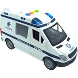 PopŞeker PopŞeker Polis Minibüsü Sesli Işıklı Kapıları Açılan 21CM. Sürtmeli Oyuncak Polis Minibüsü
