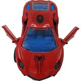 PopŞeker Spiderman Metal Araba Örümcek Adam Kapıları Açılabilen Oyuncak Çek Bırak Metal Araba 14CM.