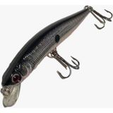 Populer 9.7cm 8.2gr Sahte Balık Yemi Kancalı Lures,rapala,spin,levrek, Lüfer, Çupra, Kefal, Turna Uyumlu - Siyah - Gri