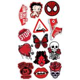 Popüler Kırmızı Sticker Telefon Laptop Notebook Tablet Defter Matara Stiker Etiket ST1723