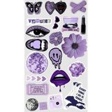 Popüler Mor Sticker Telefon Laptop Notebook Tablet Defter Matara Stiker Etiket ST1345