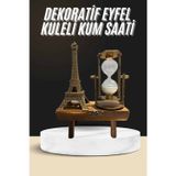 popüler Retro Eyfel Kulesi Ve Kum Saati Dekoratif Ahşap Görünümlü Masa Biblosu 2026