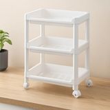 Popüler Sepet 3 Katlı Tekerlekli Sepet Organizer Raf - 352X220X480 mm