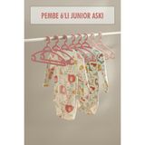 Popüler Sepet 6’lı Bebek Askısı & Bebek Gardırop Askısı Pembe Set