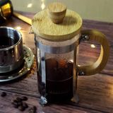 Popüler Sepet Ahşap Detaylı 350 ml Cam French Press
