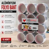 Popüler Sepet Alüminyum Folyo Bant 40 mm x 4 Yard 12’li Paket | Isıya Dayanıklı Güçlü Yapışkanlı Izolasyon Bandı