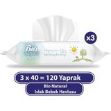 Popüler Sepet Bio Natural Islak Havlu Mendil 3X40 120 Yaprak