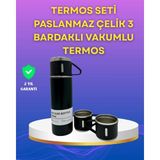 Popüler Sepet Çelik Termos Bardak Seti | 500 ml Kapasite, Kaymaz Taban, Hediye Kutulu