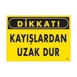 Popüler Sepet Dikkat Kayışlardan Uzak Dur Uyarı Levhası 25X35 KOD:225