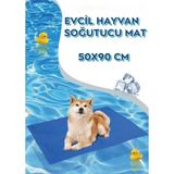 Popüler Sepet Evcil Hayvan Soğutucu Yatak Mat 50X90 cm - Yer Matı - Mavi