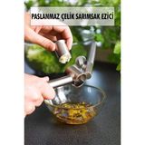 Popüler Sepet Hazneli Paslanmaz Metal Sarımsak ve Zencefil Ezici Doğrayıcı