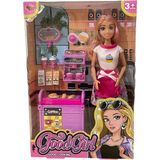 Popüler Sepet Kutulu Kafe Işleten Bebek Set 11,5 Inç - WG66748