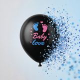 Popüler Sepet Mavi Konfetili Cinsiyet Balonu