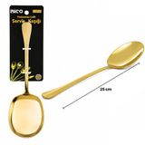 Popüler Sepet Metal Servis Kaşığı - 25 cm - Gold Renk