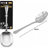 Popüler Sepet Metal Servis Kaşığı - 25 cm - Krom Renk - Metalik Gri