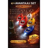Popüler Sepet Mini LED Anahtarlık Fener Açacak Işıklı Şişe Açacak Anahtarlık 6 Adet