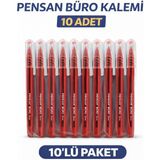 Popüler Sepet Pensan Büro 2270 Kırmızı Tükenmez Kalem 1.0 mm Medium Yerli Üretim 10 Adet