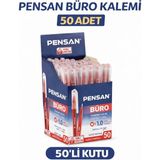 Popüler Sepet Pensan Büro 2270 Kırmızı Tükenmez Kalem 1.0 mm Medium Yerli Üretim 50 Adet