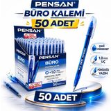 Popüler Sepet Pensan Büro Tükenmez Kalem 1.0 mm Mavi 50 Adet