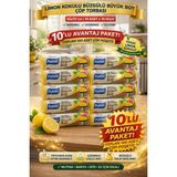 Popüler Sepet Polmix Limon Kokulu Büzgülü Büyük Boy Çöp Torbası 65X70 cm 10'lu 10 Paket Dayanıklı Sızdırmaz Çöp Poşeti