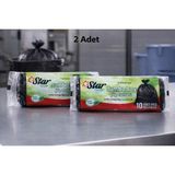 Popüler Sepet Star Plus Endüstriyel Jumbo Boy Çöp Torbası 80X110 cm 10 Adet Dayanıklı Sanayi Tipi Çöp Poşeti 2 Adet