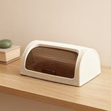 Popüler Sepet Sürgülü Kapak Ekmek Dolabı 420X274X180 mm Beyaz