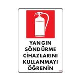 Popüler Sepet Yangın Söndürme Tüpü Uyarı Levhası 25X35 KOD:859