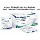 Popüler Sepet Yetişkin Göz Pedi 6.5 x 9.5 cm Steril Göz Bandı Yapışkanlı Göz Kapama Pedi 50 Adet 1 Kutu