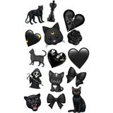 Popüler Siyah Sticker Telefon Laptop Notebook Tablet Defter Matara Stiker Etiket ST1442