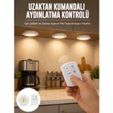 popüler Spot Lamba Led Işık 3'lü Uzaktan Kumandalı Pilli Yapışkanlı Kablosuz Yeni Nesil 2026