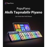 Popupiano Akıllı Taşınabilir Dijital Piyano - Uygulama Destekli Eğitici Müzik Aleti Çocuk - Yetişkin - Beyaz
