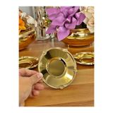 P&ORA PREMIUM KITCHEN PRODUCTS Vintage Serisi Paslanmaz Metal Çay Tabağı Seti, Altın 6'lı Set