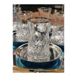 P&ORA PREMIUM KITCHEN PRODUCTS YENİ METAL TABAK ODİN GÜMÜŞ YALDİZ ÇAY SETİ