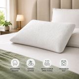PorBig Ergonomik Visco Boyun Yastığı | Ortopedik Hafızalı Sünger, Çift Yönlü, Yıkanabilir Kılıf - 60 x 40 cm - Beyaz