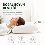 PorBig Ergonomik Visco Boyun Yastığı | Ortopedik Hafızalı Sünger, Çift Yönlü, Yıkanabilir Kılıf