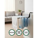 PorBig Portatif 55 cm Çamaşır Askısı Ayarlanabilir Metal Kurutmalık Balkon Petek Pencere Uyumlu - Gri - Siyah