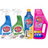 Porçöz Süper Set 4'lü 1 lt Ekstra Güçlü Banyo Mutfak Leke Çıkarıcı Temizlik Ürünleri