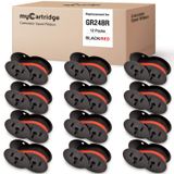 Porelon 11216 myCartridge GR24 Porelon 11216 için Yedek Evrensel İkiz Makara Hesap Makinesi Şeridi NuKote BR80c Dataproducts R3027 Sharp El-1197 P-III Yazıcı ile Uyumlu (Siyah/Kırmızı, 12'li Paket)